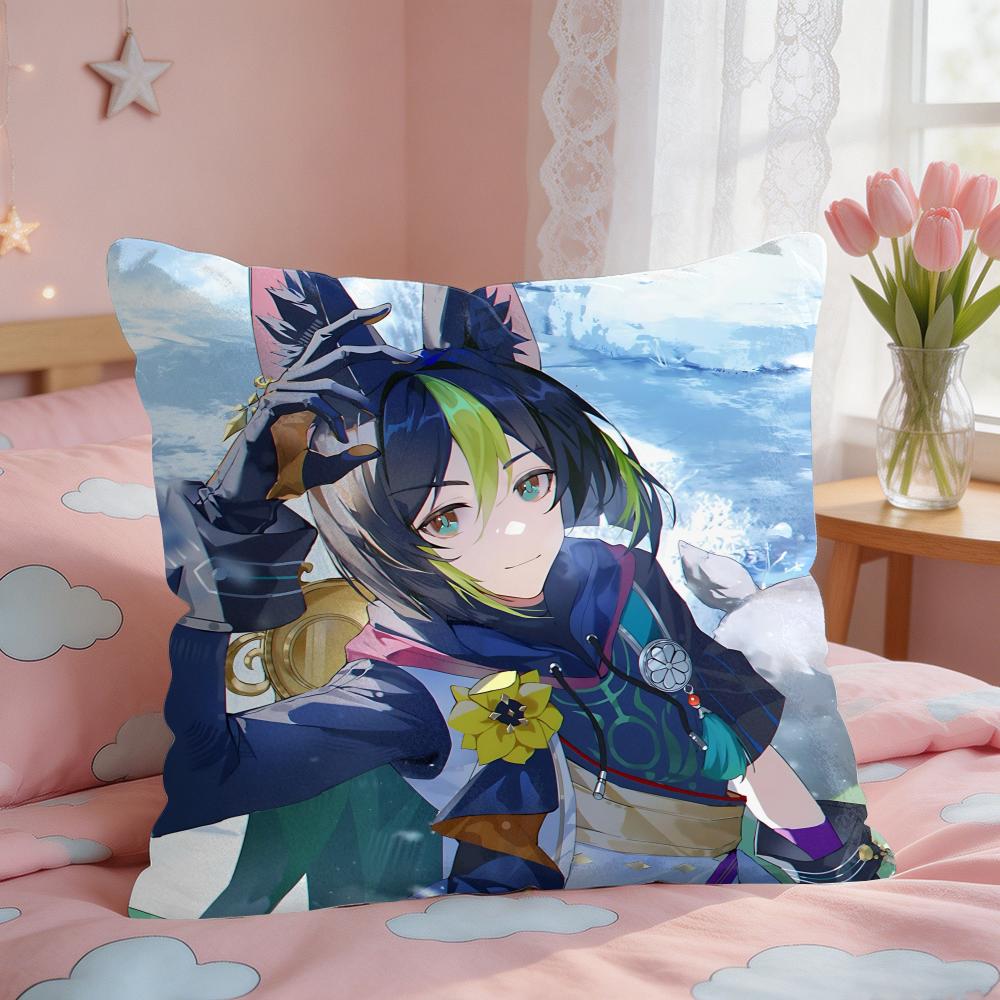 Tighnari Genshin Impact Cushion Cover Square Short Plush Pillow Case Living Room Sofa Home Decor Funda X