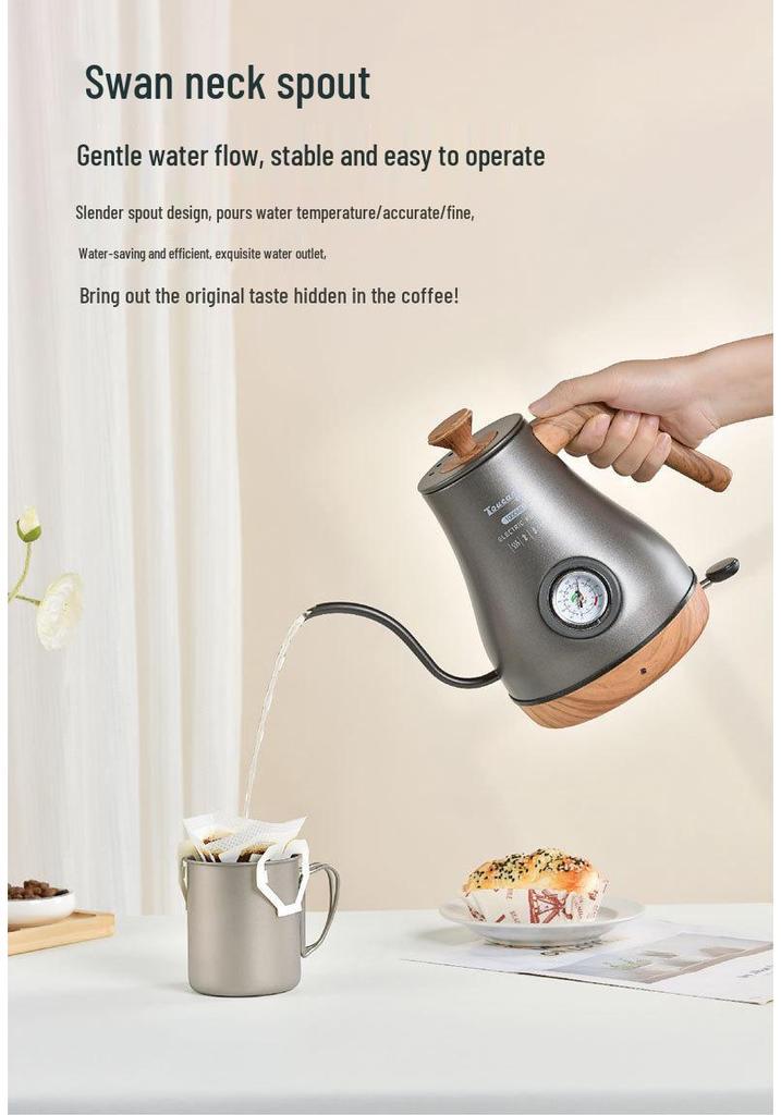 Luxury Gooseneck Electric Pour-Over Coffee Pot with Temperature Control
