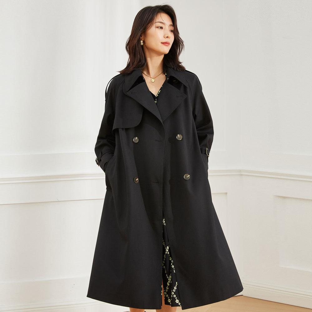 

Новый темперамент Шэн Хунчуня шикарный, классический повседневный и тонкий, повседневное досуговое пальто средней длины 13301 L чёрный