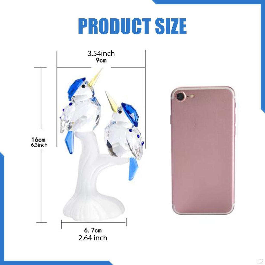 Glaskunst Vogel Skulptur Tierfigur Schreibtisch Display Vögel auf Ast Statue