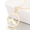 Mountain Peak Forest European American Trendy Children's Geometric Gold Plated Stainless Steel Hollow Mountain Peak Pendant