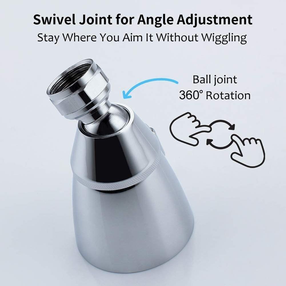 360 Degree Rotary Shower Heads Adjusted Silver Water Saver