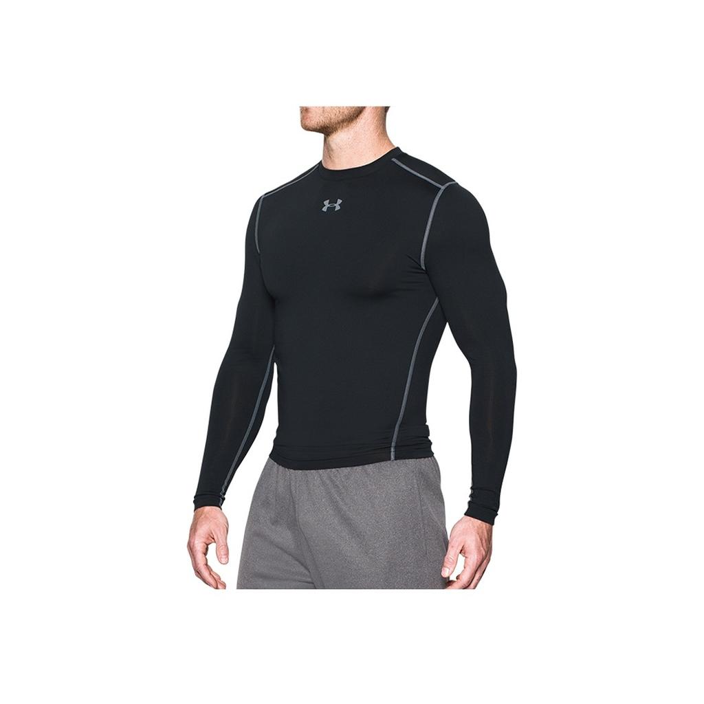 Under Armour Powerful Stretch Sports Training Warm-Up Fitness Top Men Tops Black 1265650-001