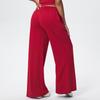 Women's Wide-Leg Brushed Fleece Pants with Drape Pockets and Elastic Drawstring