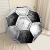 1 Stück Fußball Fußball Automatischer Faltregenschirm, Robuster 8-Rippen-Eisenrahmen, Geeignet für Reisen, Täglichen Gebrauch, Geburtstag, Dekorationsgeschenk m0104020