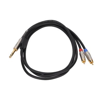 14palcový kabel TRS samec na dvojitý RCA samec Zapojení 6,35mm TRS na 2 RCA rozbočovač Mikrofonní kabel 5,9 stop