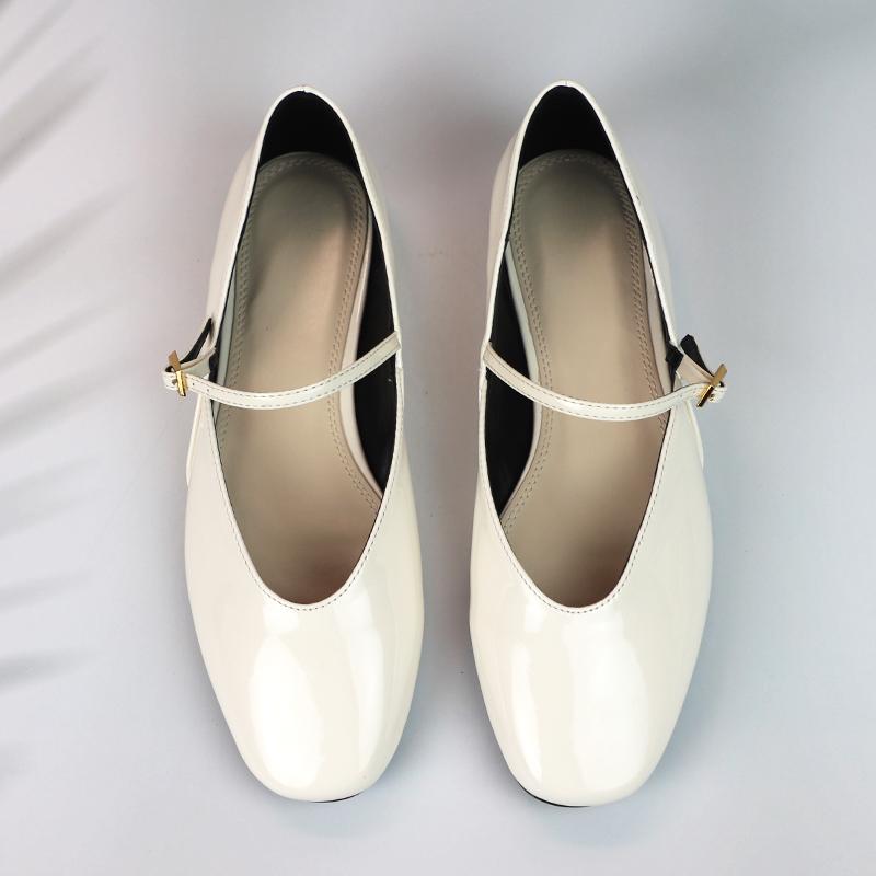 Summer Women's Mary Jane Shoes Shallow Buckle Strap Soft Sole Leisure High Quality Walking Outside Ladies Ballet Flats