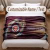 Burnley Football Printed Flannel Blanket Custom Name Text Soft Warm Throw For Bedroom Holiday Gift