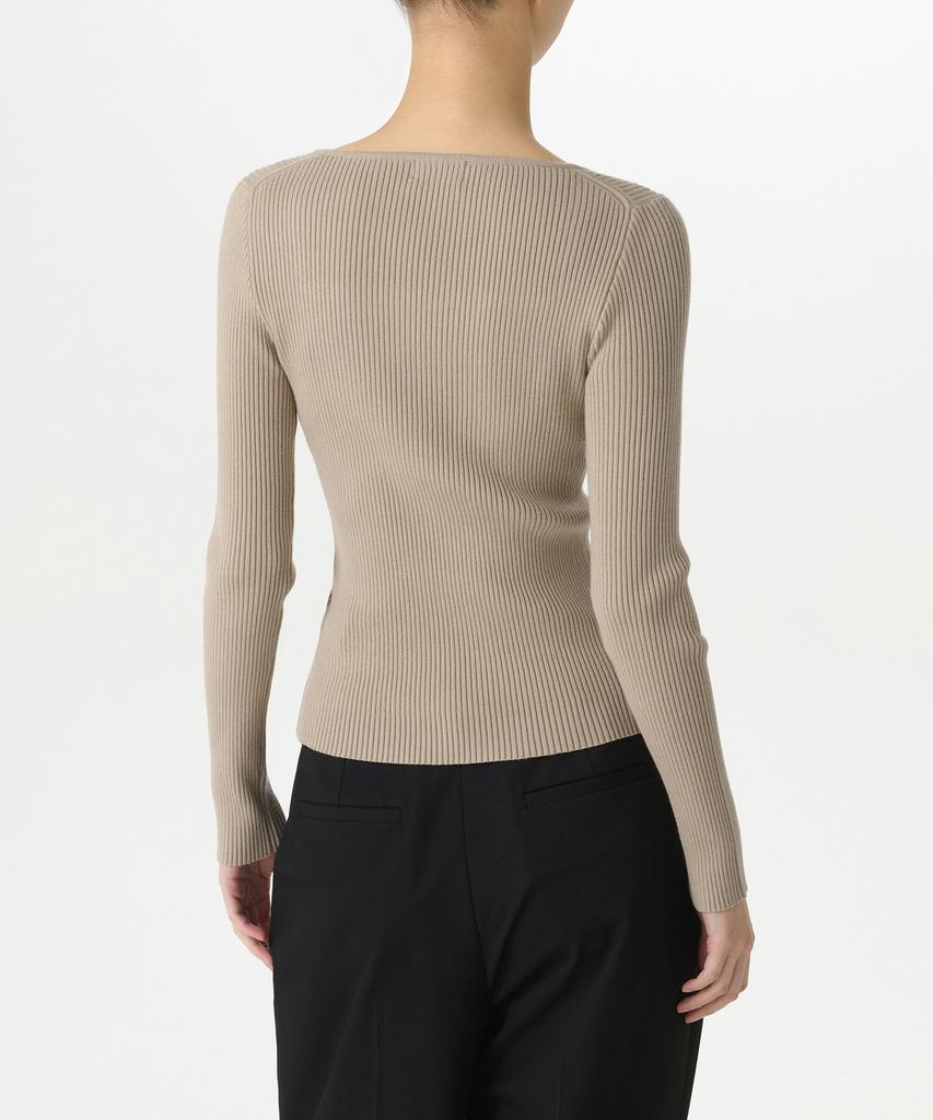 MUSINSA STANDARD WOMAN Women'S Ribbed Slim Square Neck Knit [Grayish Beige]