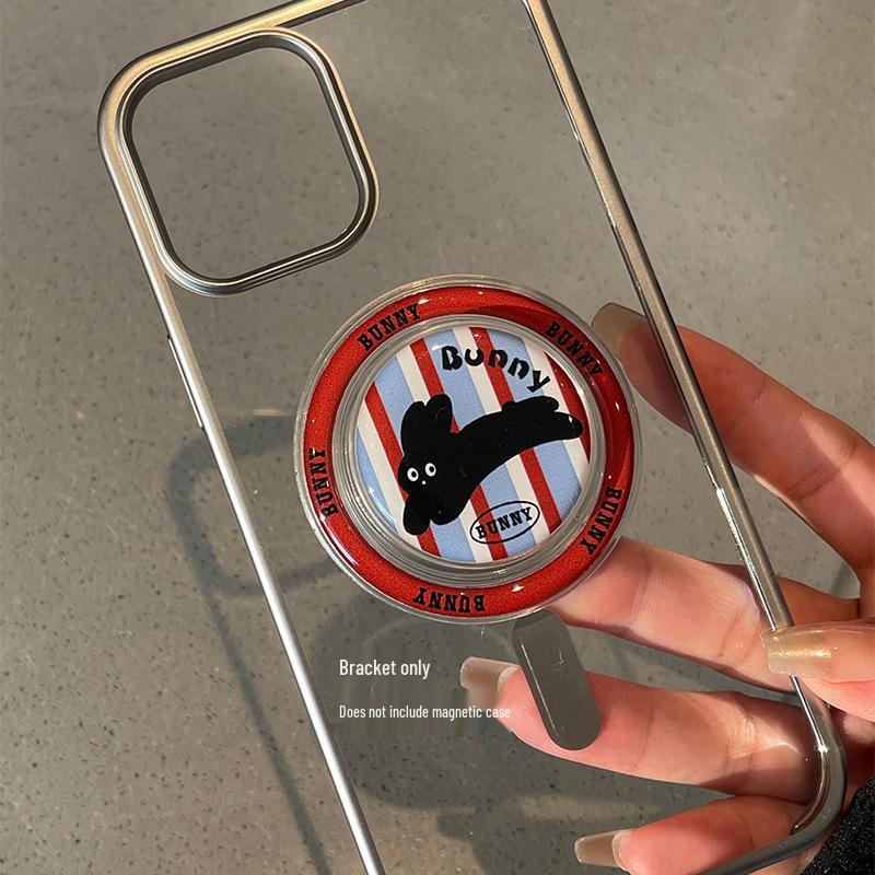 Korean-Style Cartoon Magsafe Magnetic Phone Holder with Retractable Airbag for Selfies