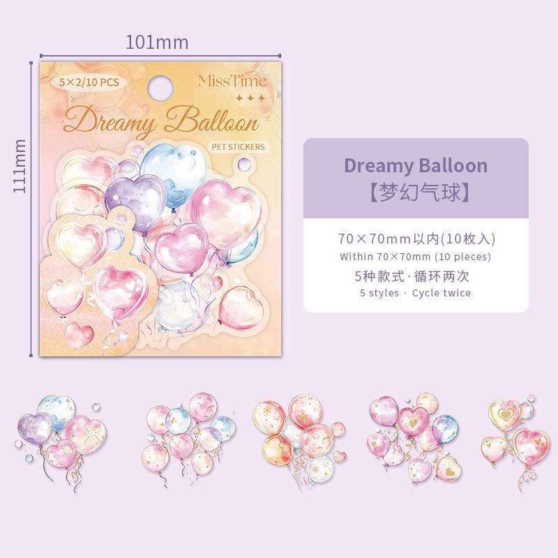 10pcs/lot Kawaii Stationery Stickers flowing light and overflowing colour Junk journaling stickers Scrapbooking Supplies