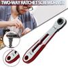 Multifunctional Bidirectional Ratchet Wrench with Non-Slip Handle Double-Headed Design Forward Reverse Cross Elbow Flat