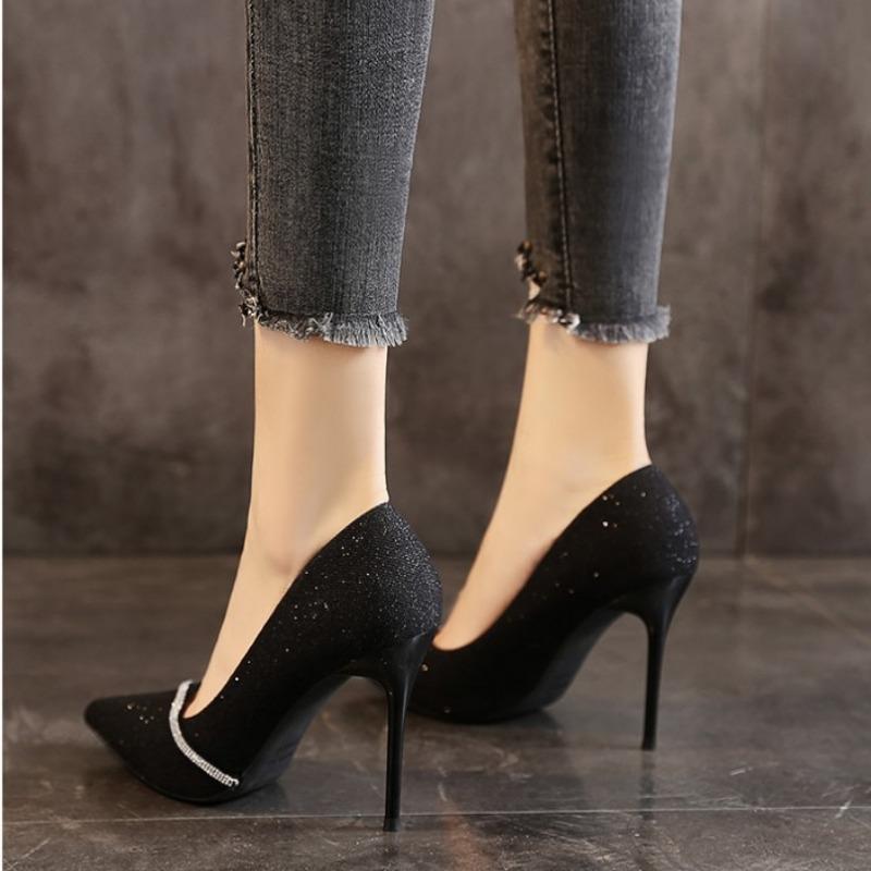 

Fashion NEW Black High Heels Women s New Thin Heel Hollow Pointed Single Shoes Sexy Baotou Woman Fashion High-heeled Shoes 40 чёрный