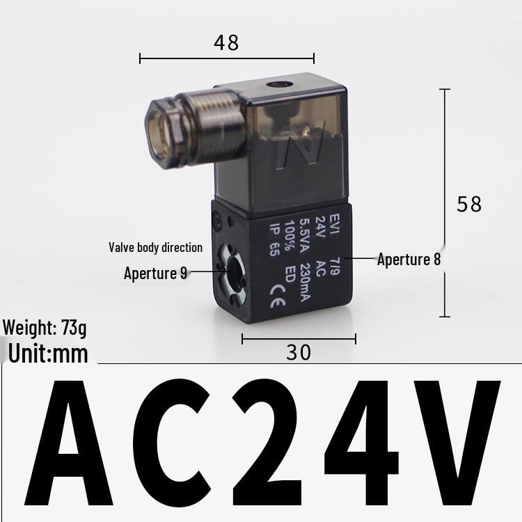 Pneumatic Solenoid Valve 4V210, DC24V/AC220V/12V/36V/110V, with Terminal Plastic Housing