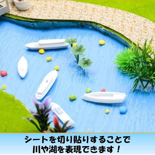 EXDUCT Diorama Sheets, Set of 3 Transparent Water Surface Sheets, Perfect for Miniature Gardens, Ocean Waves, Fleets, Railway Models, and Architectura