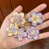 Genuine leather top layer cowhide cherry blossom bag pendant flower ornament car keychain ornament bag hanging ornament Vintage