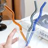 1Pc High Borosilicate Colorful Glass Straws Eco-Friendly Glass Wavy For Juice Cocktails Kitchen Party Bar Drinkware