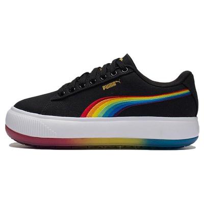 Wildleder Mayu Prism Retro Dicke Sohle Low Top Sneaker Damen Sneaker Schwarz 387240-01