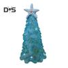 Seaglass Christmas Tree Decoration Blue Green Sea Glass Starfish Shell Ocean-themed Xmas Tree Figurine Holiday Resin Tree Desktop Ornament