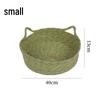 INS-Style Woven Rattan Cat Bed with Double Handles and Removable Cushion - All-Season, Breathable Nest for Cats