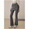 Women's High Waist Flared Yoga Pants with Skirt Overlay Ruched Side Stretch Fitness Workout Leggings