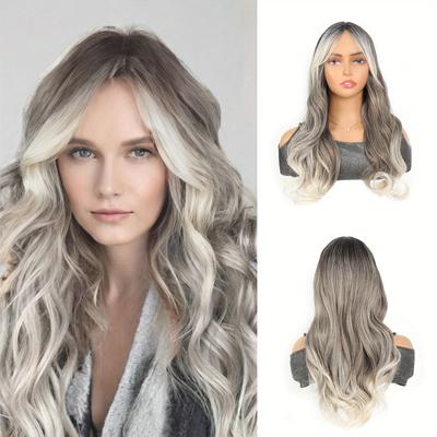 Charming22-Inch Ombre Long Curly Wavy Synthetic Wig For Women - Heat Resistant, High Density