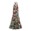 2025 Summer Women's Fashion: European & American Style Halter Print Dress