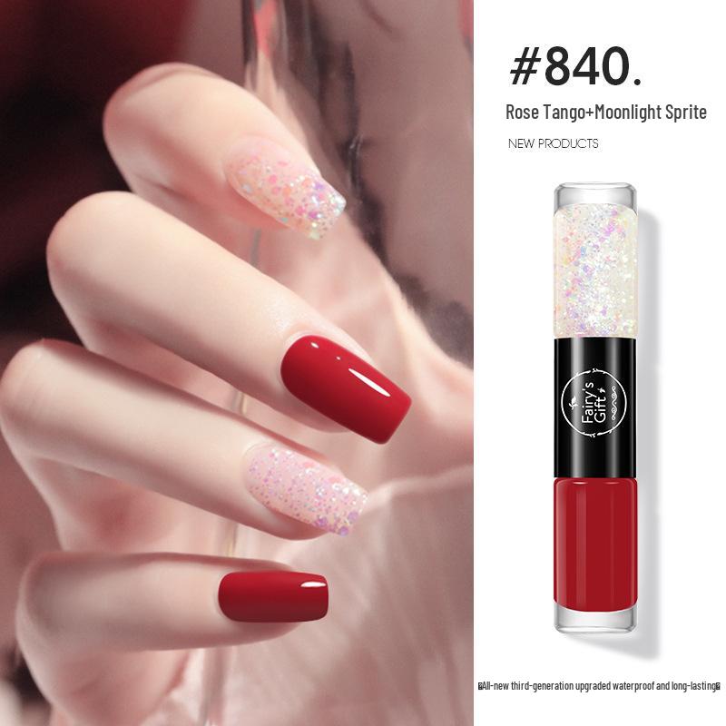Two-Color Peelable Quick-Dry Waterproof Glitter Nail Polish Set
