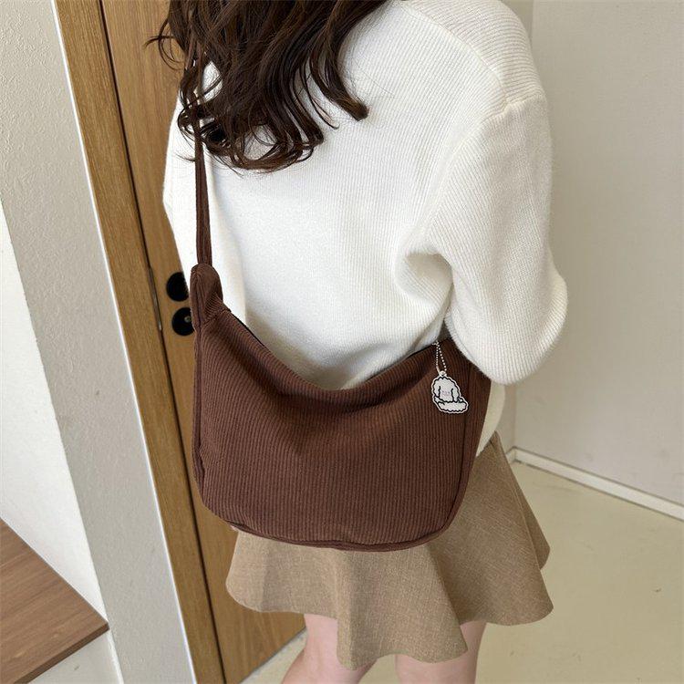 Corduroy Korean-Chic Literary Crossbody Bag for Women
