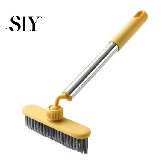 Horizontal Vertical Switch Brush Crevice with Extended Handle Universal Rotation Design Waist Friendly Cleaning Tool V-Shaped Dense Bristles Stubborn