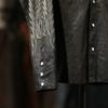 Buttercup pattern heavy industry embroidery American western denim shirt enzyme washing old and light Bengal tea core lambskin