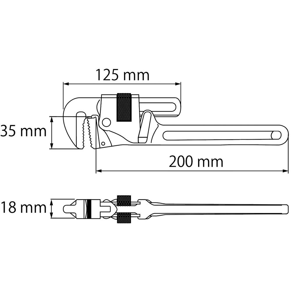 LOBTEX Heavy Duty Pipe Wrench 250mm PW250