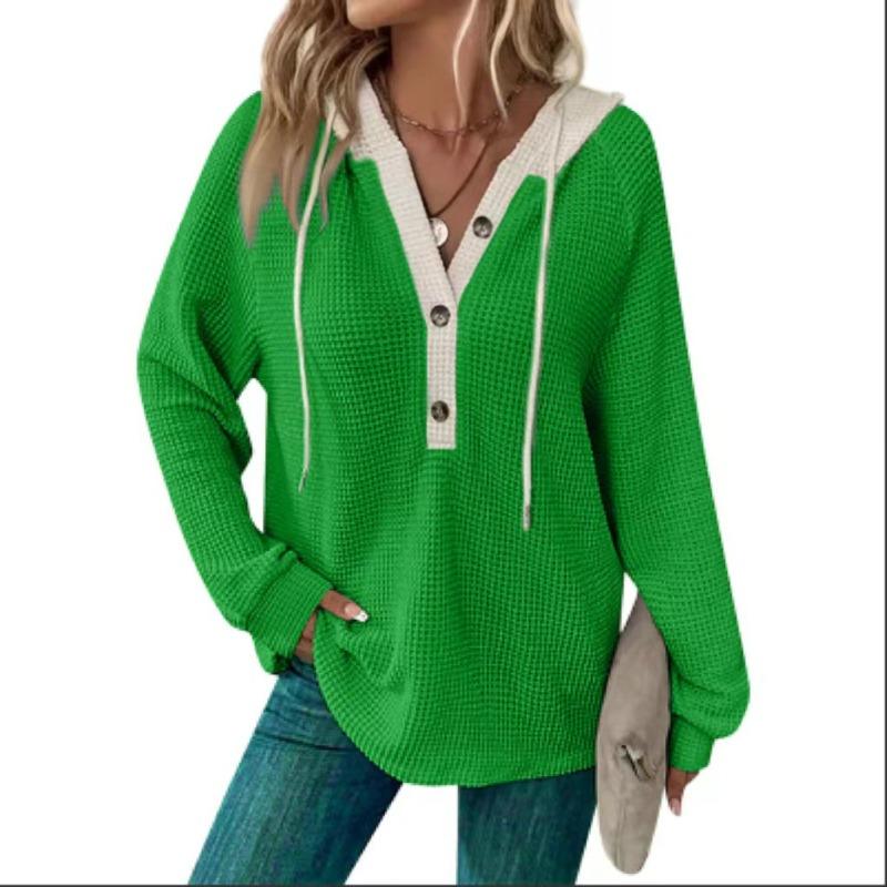 TIFICY Women s Fashion Casual Colour Block Print Long Sleeve Hooded Hoodies & Sweatshirts S зелёный