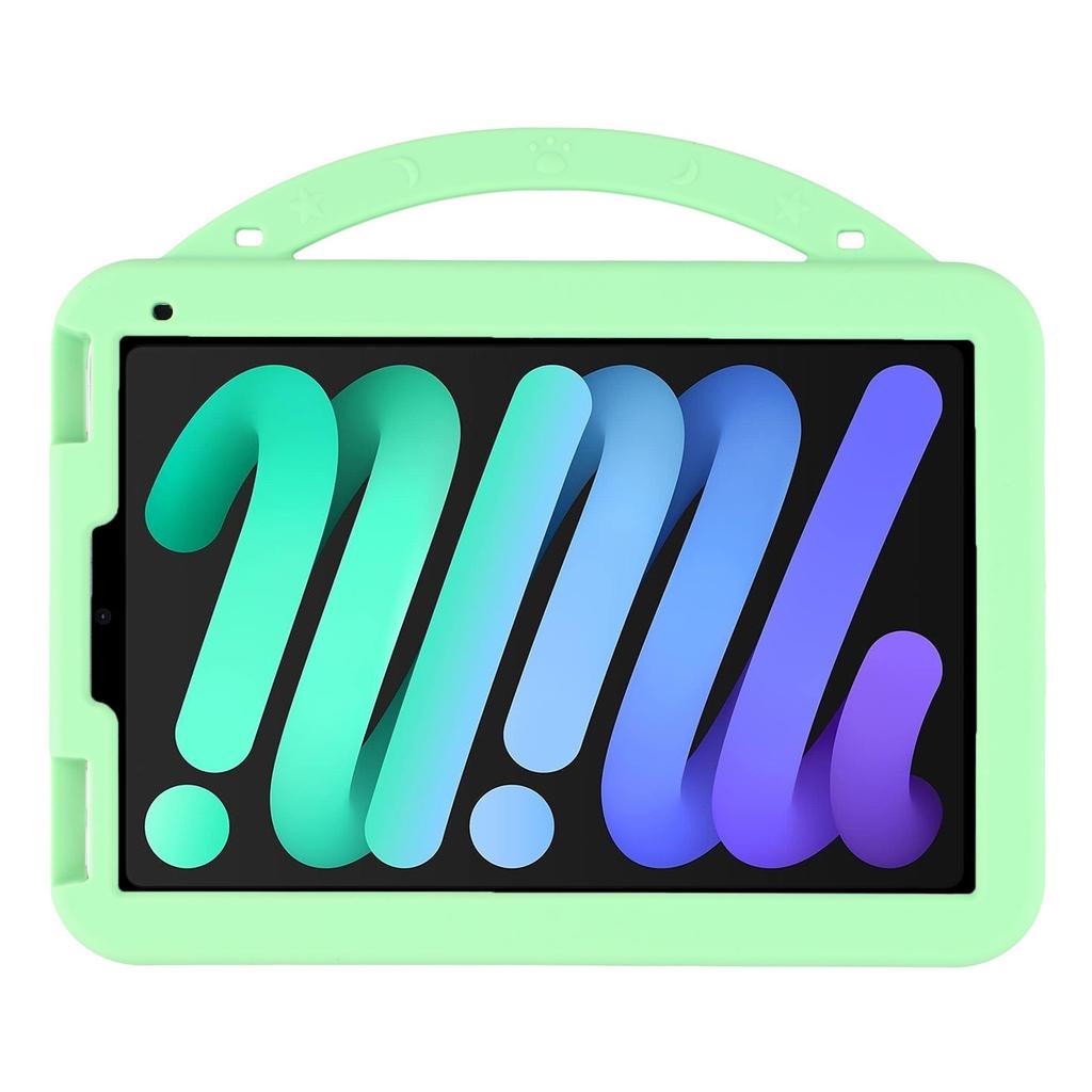 For iPad mini (2024)/(2021) Silicone Case Rotating Kickstand Hand Grip Cute Tablet Cover