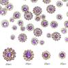 Størrelse Dobbelt Lag Blomst Blandet 100 stk Fargerik Solsikke Skive Bor Spenne Krystall Håndsøm Bor DIY Smykketilbehør Rhinestone Sy på Perler