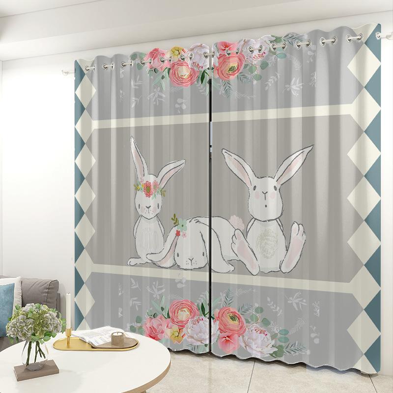 Cartoon Curtain Cloth Bedroom Living Room Balcony Blackout Curtain Office Hotel Insulation Curtain