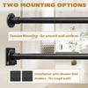 Shower Curtain Rod Adjustable 30-80" with Holder, Anti-Rust Shower Rod & Spring Tension Shower Rod No Drill, Black Shower Curtain Rod for Bathroom