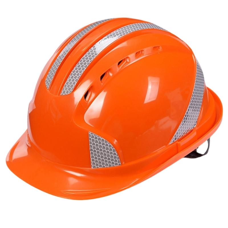 Reflective Safety Hard Hat With Adjustable Strap For Construction Workers And Night Cyclists Practical ABS Plastic