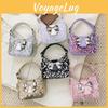 Glitter Shoulder Bow Bag Pu Material Chain Crossbody Bag For Girl Daily Use