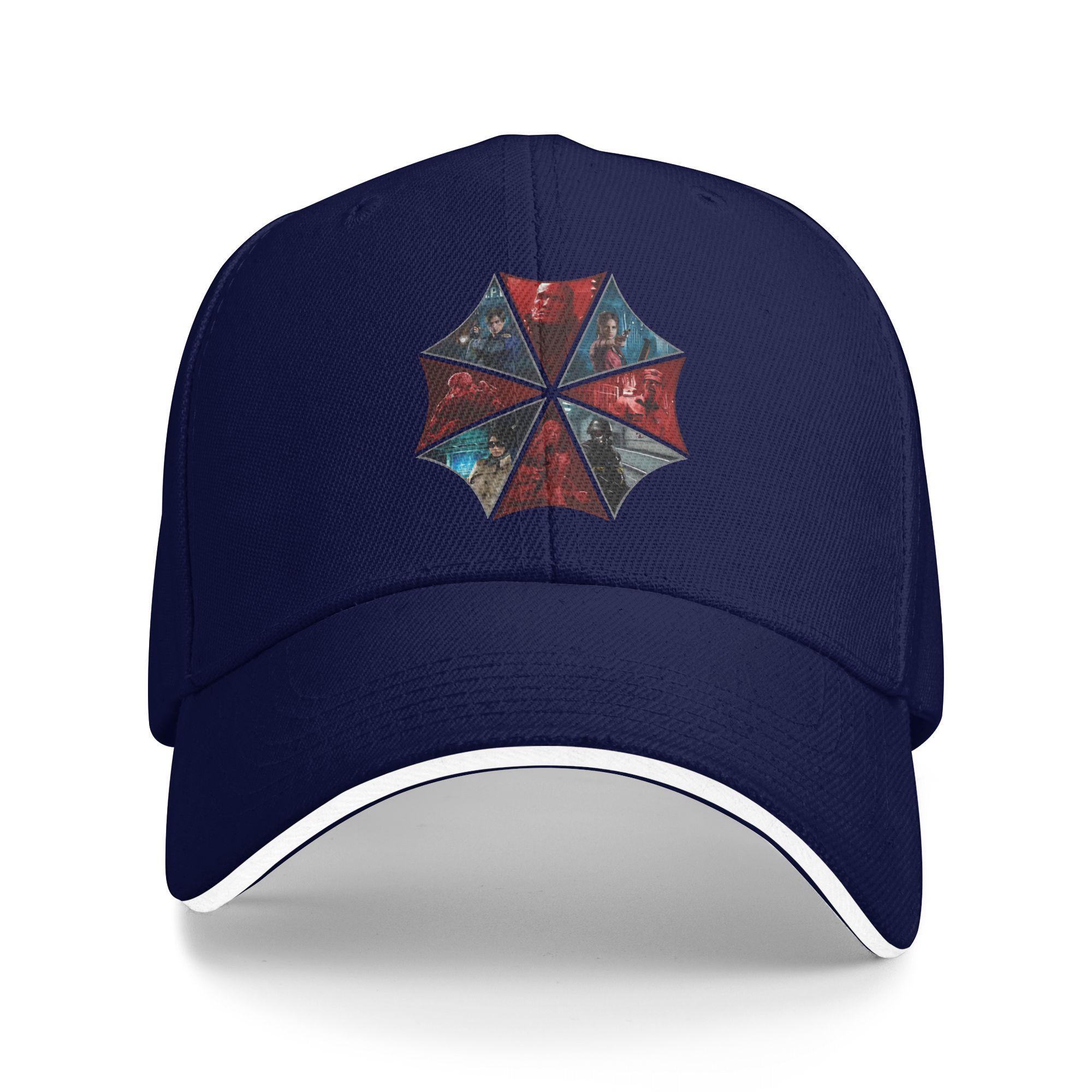 

Residents Evils Umbrella Logo Sun Baseball Cap Summer Male Design Trucker Hat Quality Fitted Retro Outdoor Sports Baseball Caps As Picture темно-синього кольору