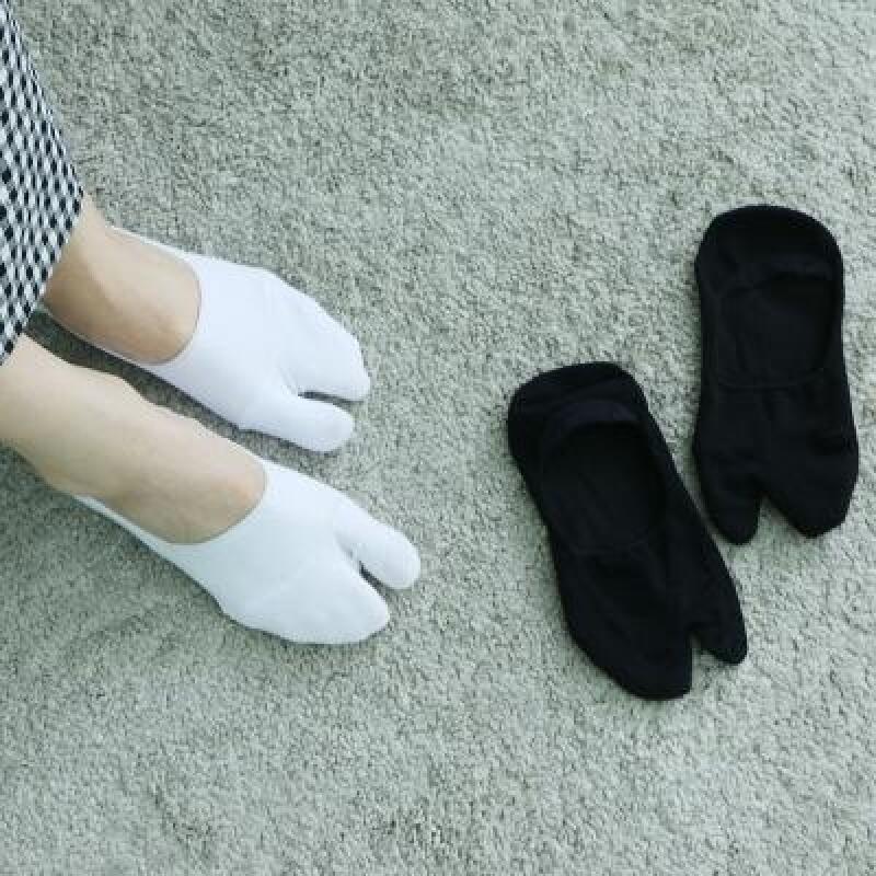 Носки Таби 2 Цвета Поддельные Носки [Женские Носки с Разделенным Большим Пальцем Носки для Обуви Таби] white