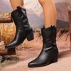 2025 Autumn Plus Size Women's British Style Pointed Toe High Heel Martin Boots