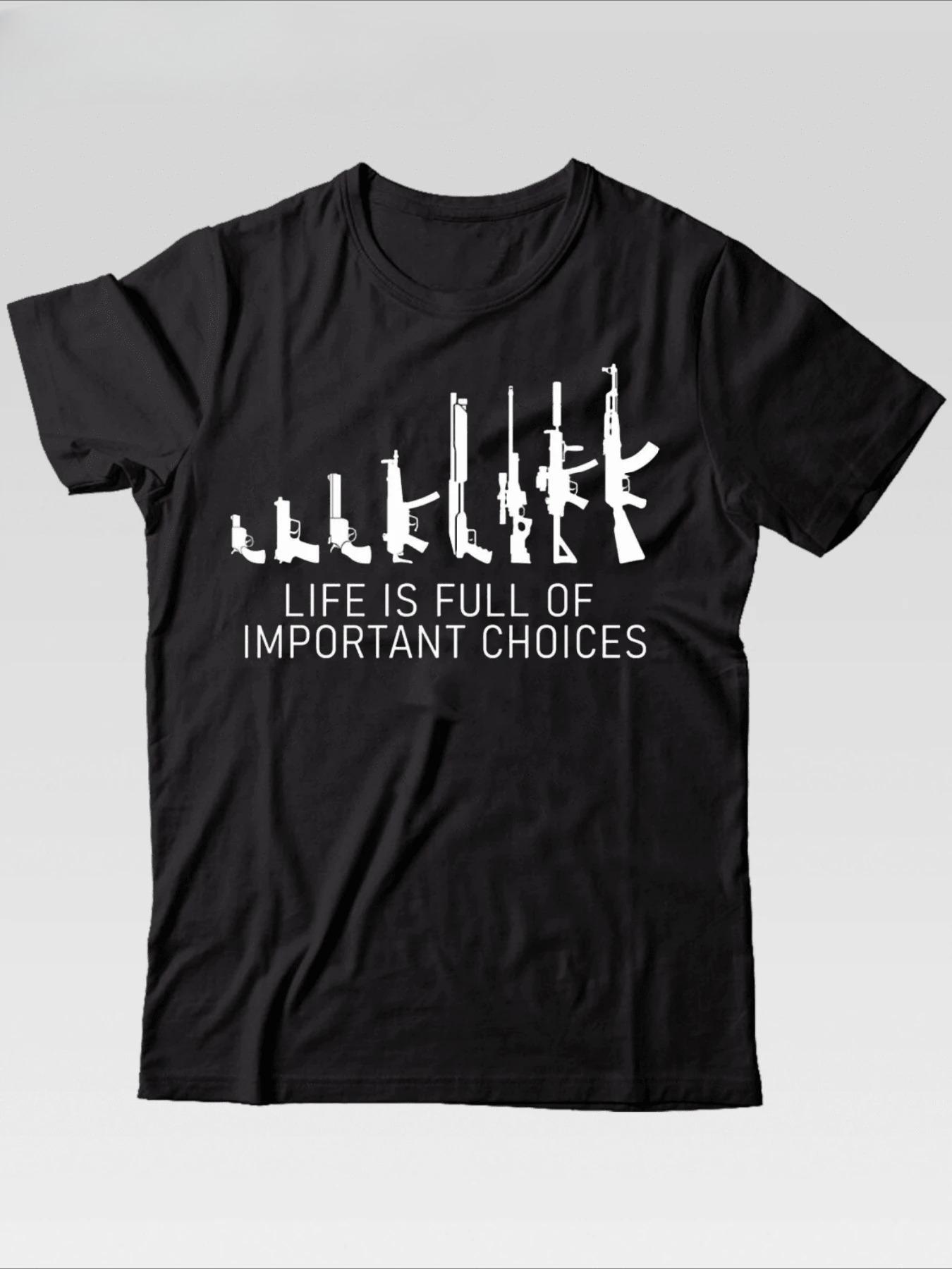 

Best Selling Fashion Summer PAYEAH Mens Pro Gun T-Shirt Life Is Full of Lmportant Choices USA Patriotic T-Shirt Street T Shirt 4XL