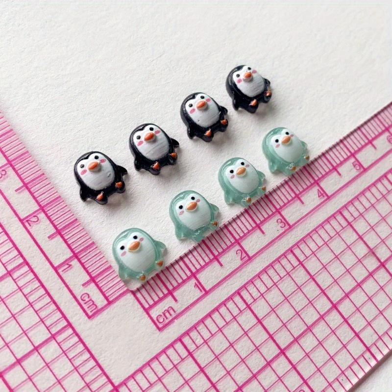 50pcs  Cute 9mm Resin Mini Penguin Series Flat Back Stone Figurines DIY Wedding Scrapbook Manicure Accessories