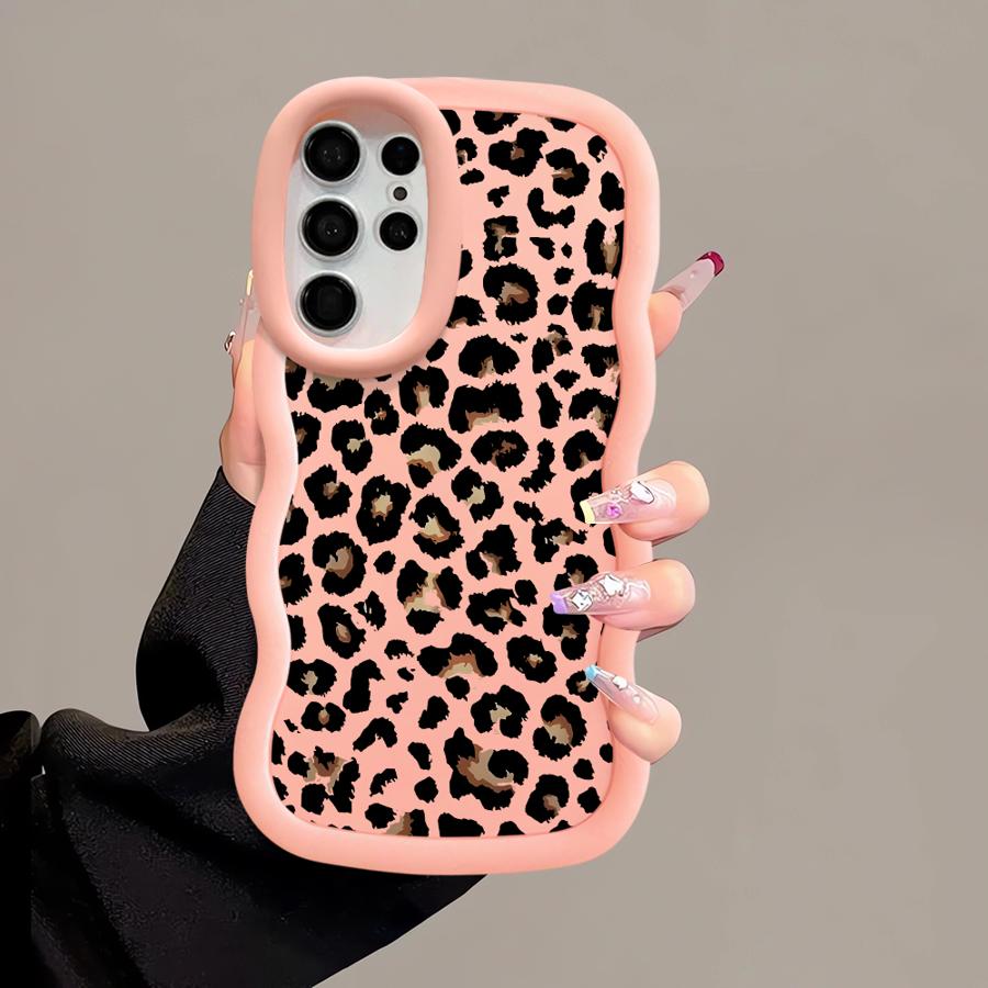 Brown Leopard Print Soft Phone Cover Case for Samsung Galaxy A26 S23 Plus S25 S24 S22 Ultra S20 FE S21 A25 A54 A35 A55 A34 A36