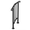 1-2 Step Handrails for Outdoor for Seniors Porch Deck Retro Arch Black