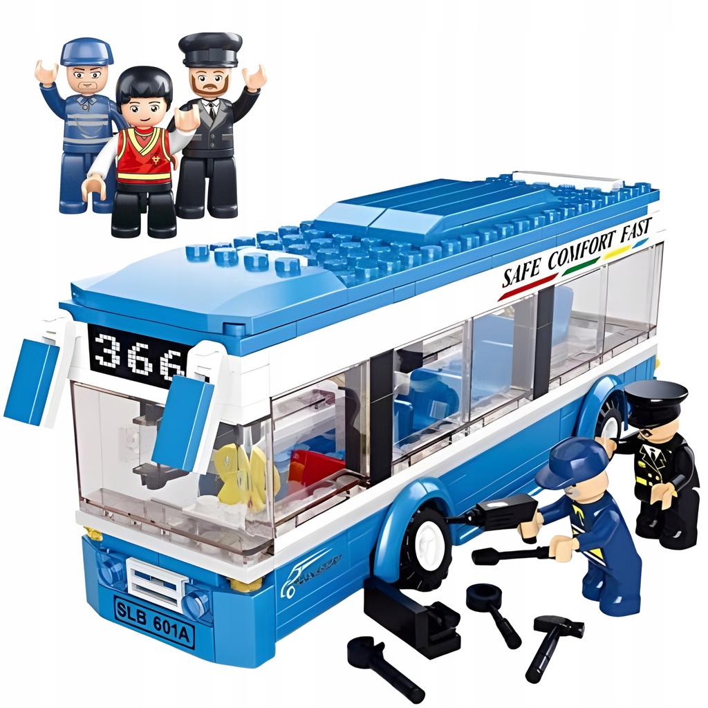 Klocki Sluban Zestaw Autobus Miejski 235 Elementów 6+ Model Figurki Pojazd
