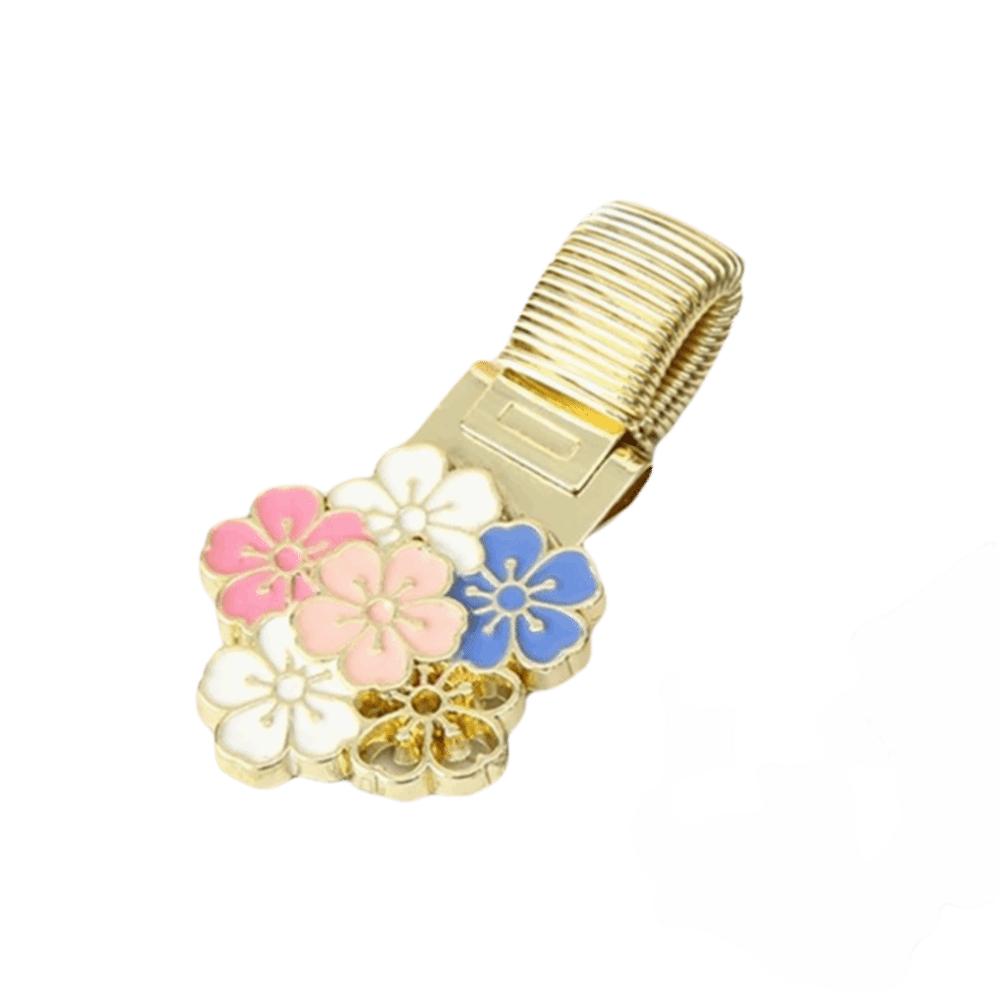 

Metal Pen Clip Flower Paper Fix Clips Creative Metal Pen Holder Student Cherry Blossoms A
