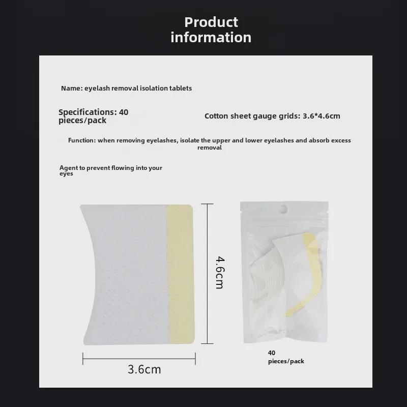 Eyelash Removal & Isolation Adhesive Cotton Pads (40 Pcs)