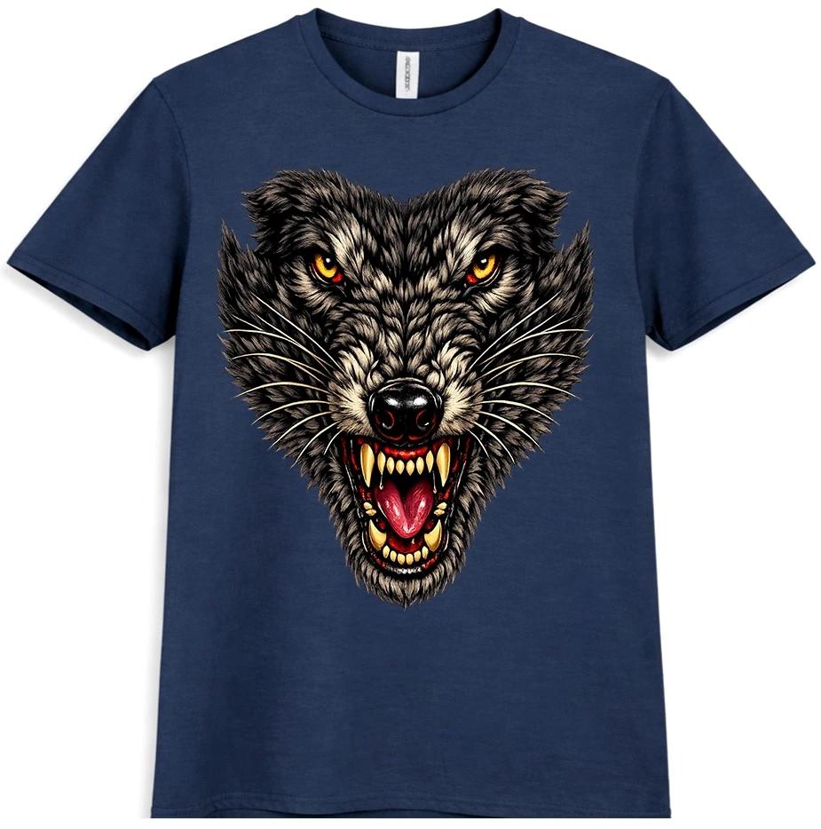 Wolf Head T Shirt Fierce Wild Animal Predator Gothic Graphic Tee Mens Womens XXL